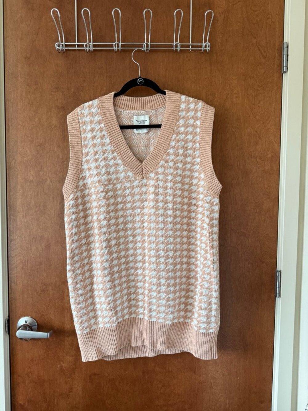 Abercrombie & Fitch Blush Houndstooth Sweater Vest Dress XL